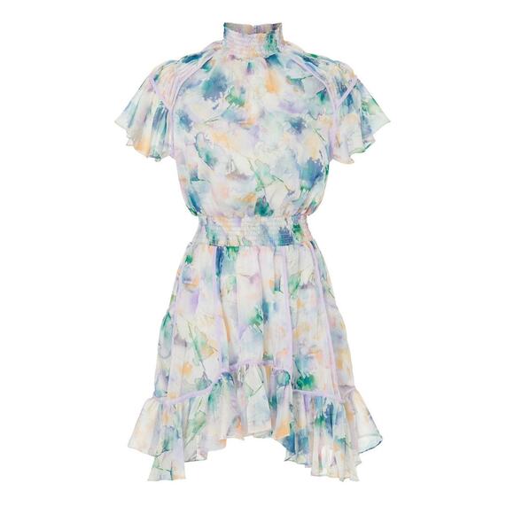 MISA Los Angeles Ella Flowy Romantic Pastel Watercolor Dress Small NWT $410 - Picture 4 of 6